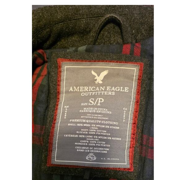 American Eagle Wool Blend Field Jacket Men’s Small– Charcoal Gray - Picture 7 of 15